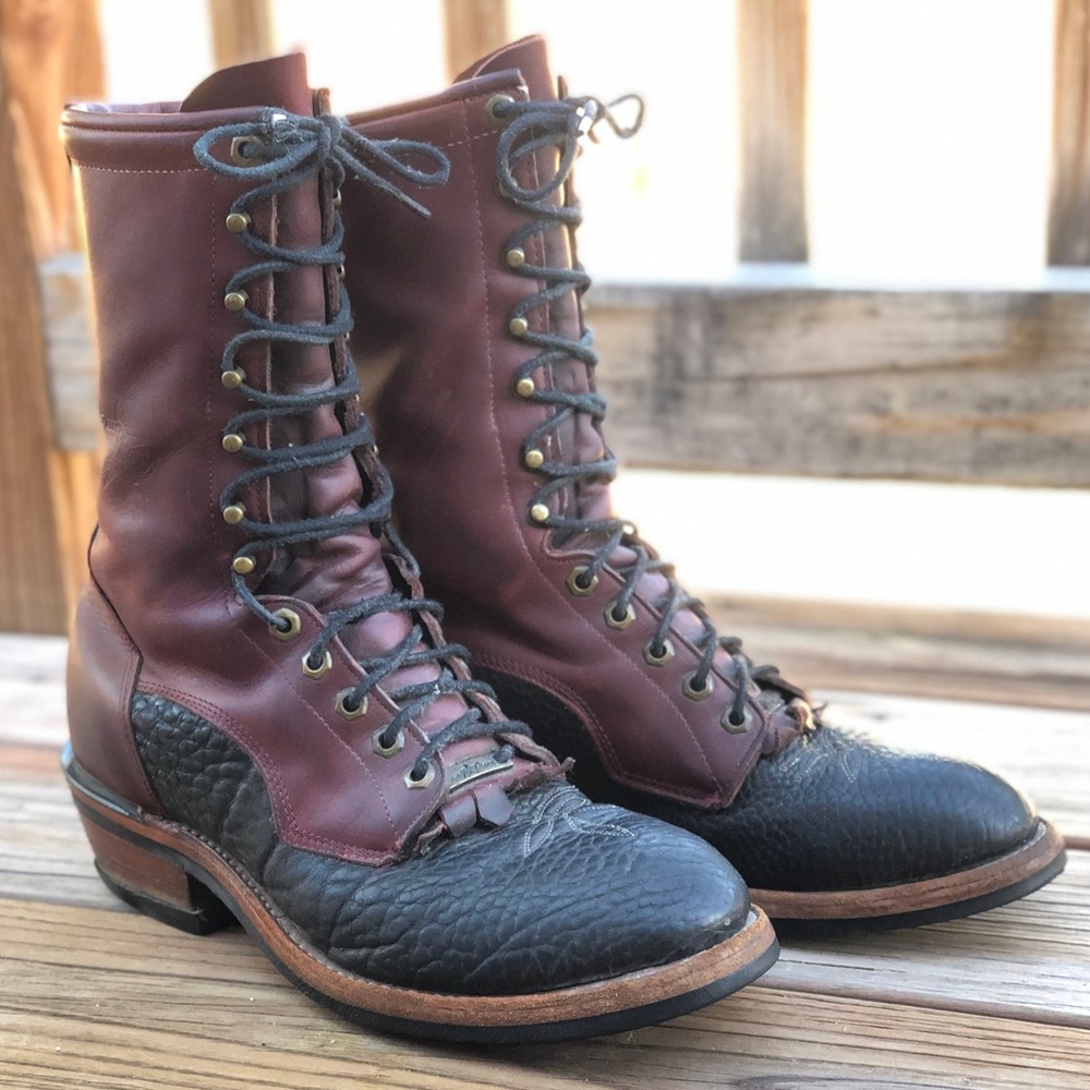 Tony Lama Men’s Leather Packer/Roper Boot